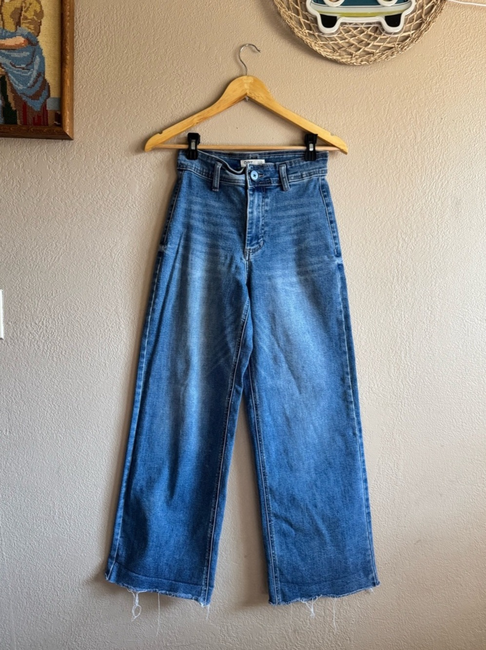 OAT NEW YORK Med-Blue High-Rise Wide Leg Jeans - Size 2/26